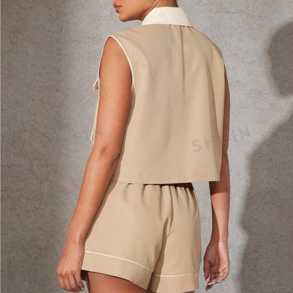 2Pc Haute Colorblock Pocket Top & Shorts Set - Picture 2 of 3